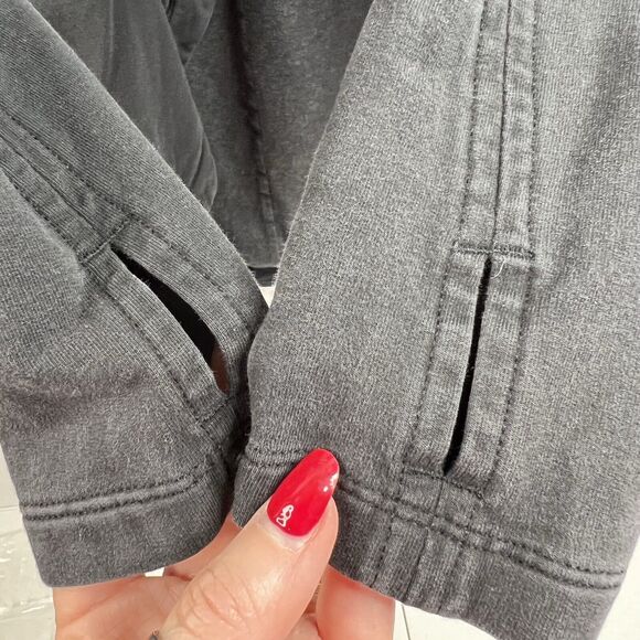 Lululemon That's A Wrap Size 6 Cardigan Sweater Faded Black Stretch French Terry - Picture 8 of 14